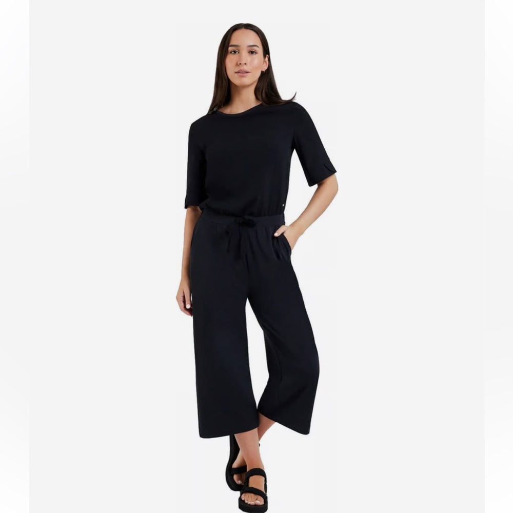 FIG Clothing Watford Black Wide Leg Tie Waist Jumpsuit XL